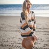 Heart Chenille Knit Sweater: Striped Color Block Cozy