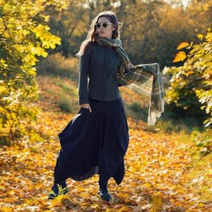 Kyria Bohem Style Asymmetrical Cotton Maxi Skirt With